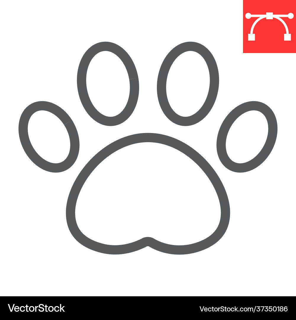 Paw Print Icon - Dog Footprint vector image