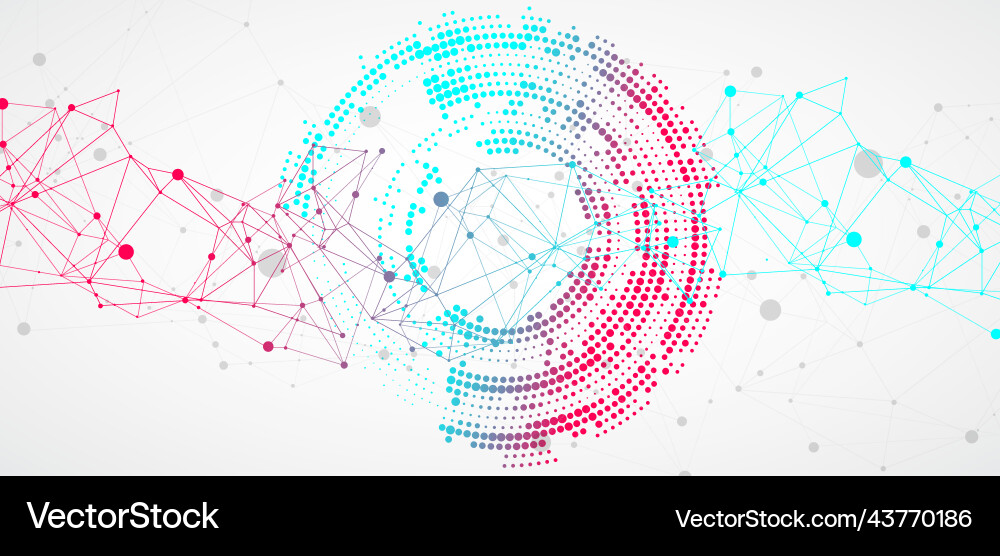 Polygonal science background with connecting dots Polygonal science background with connecting dots vector image