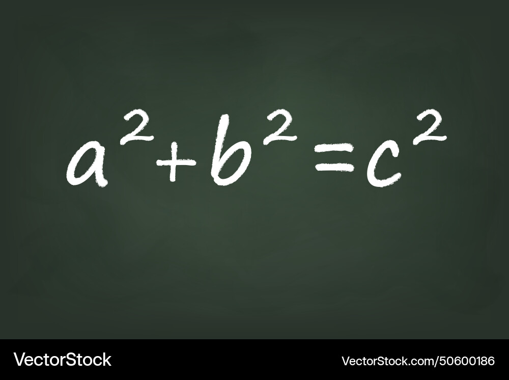 Pythagorean theorem on chalkboard background Vector Image