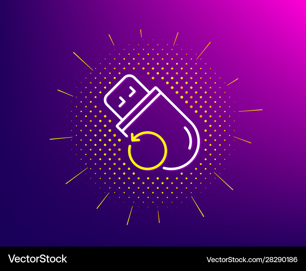 Recovery usb memory line icon backup data sign Recovery usb memory line icon backup data sign Vector Image