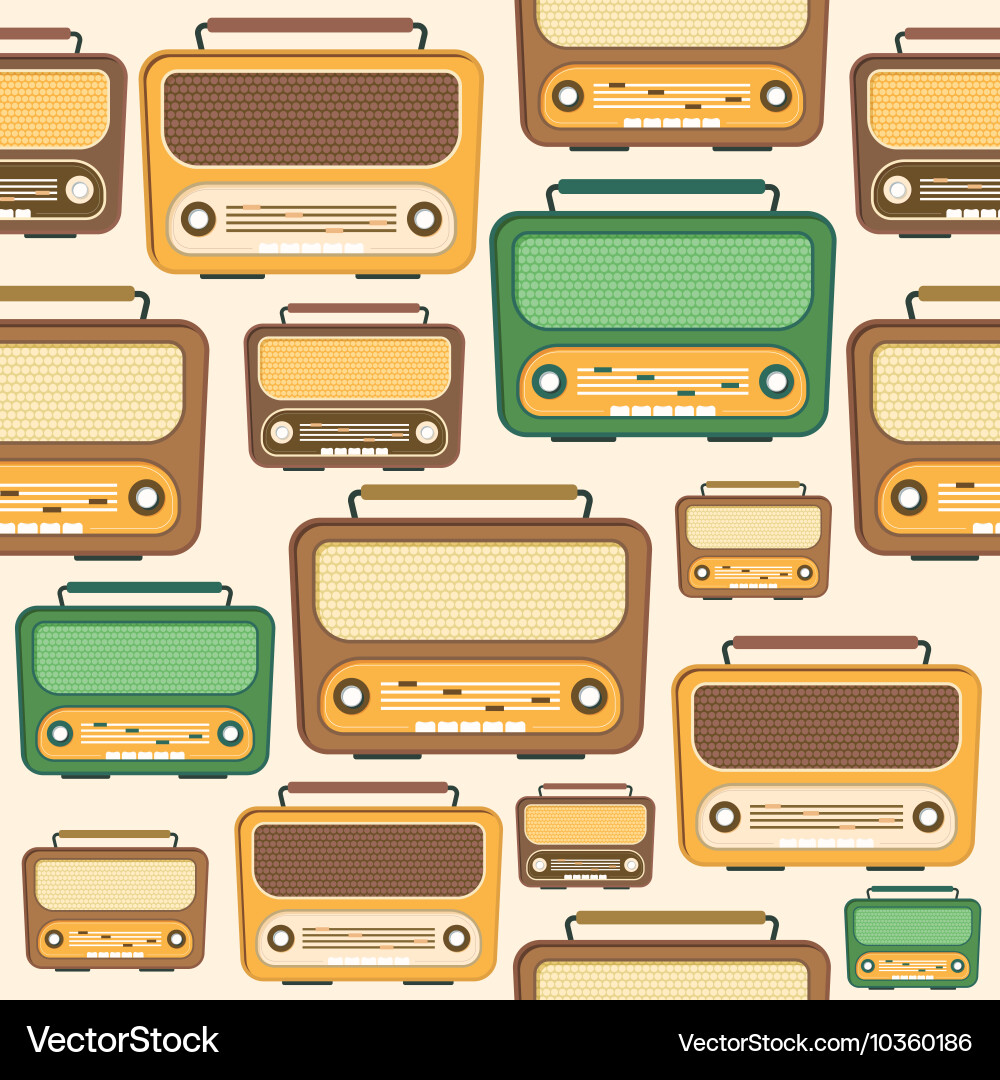 Retro radio background pattern vector image