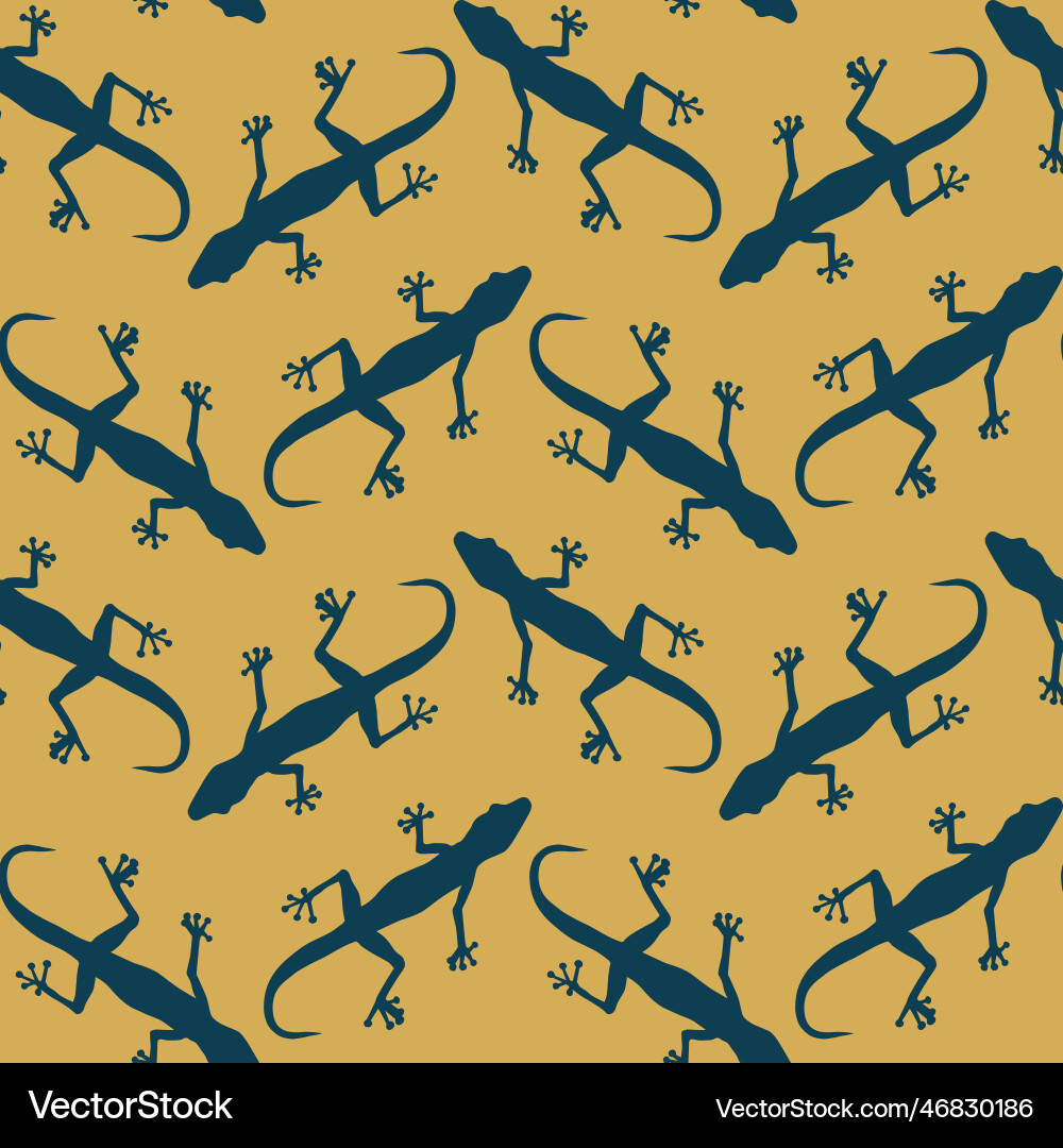 Seamless pattern with gecko lizards endless Seamless pattern with gecko lizards endless vector image