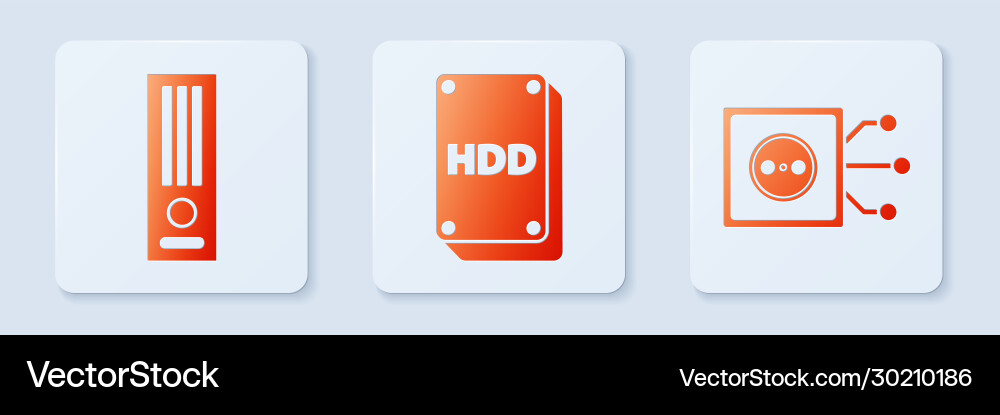 Set hard disk drive hdd video game console Set hard disk drive hdd video game console vector image