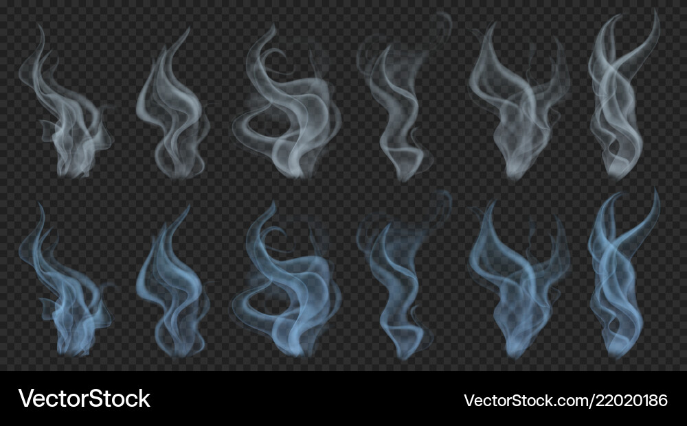 Set of smoke Royalty Free Vector Image - VectorStock