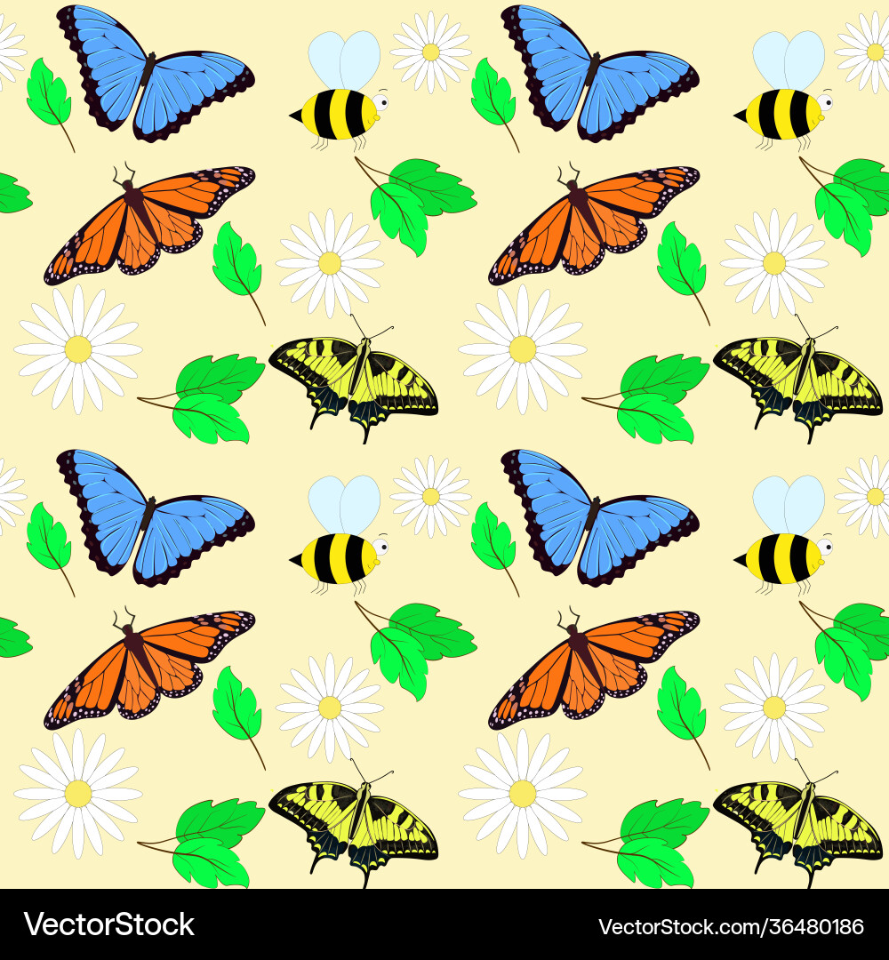 Spring seamless pattern a repeating Vector Image
