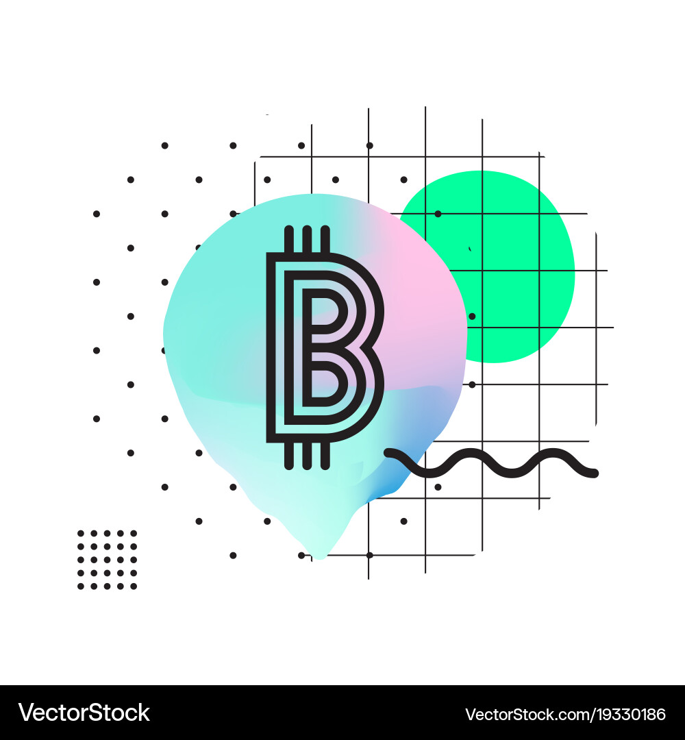 Typography horizontal banner for blockchain vector image