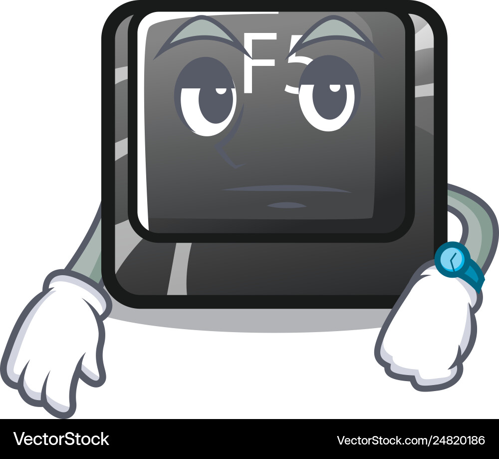 Waiting longest f5 button on cartoon keyboard Vector Image