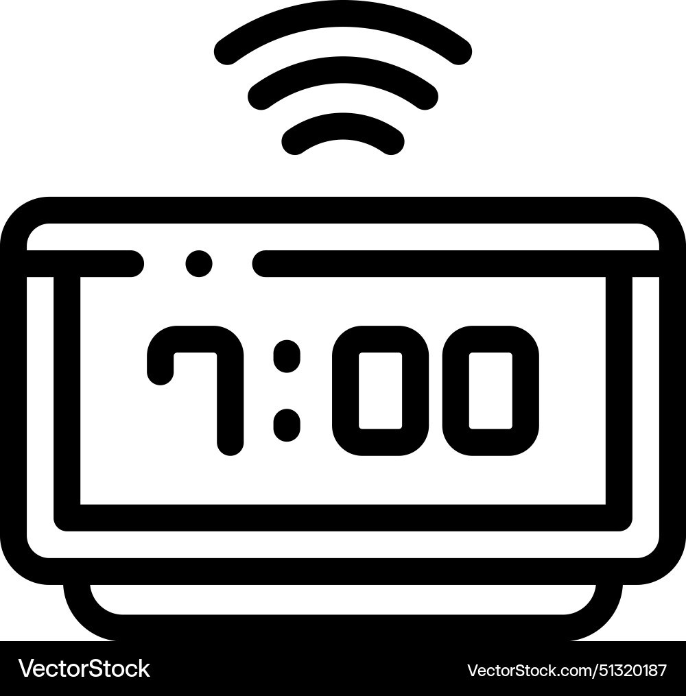 Alarm icon thin linear style design isolated Alarm icon thin linear style design isolated vector image