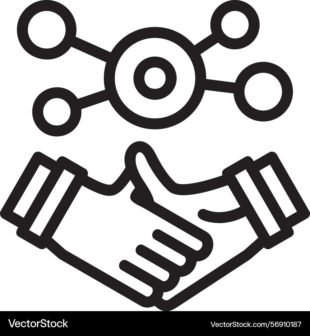 Business handshake for networking linear style Business handshake for networking linear style vector image