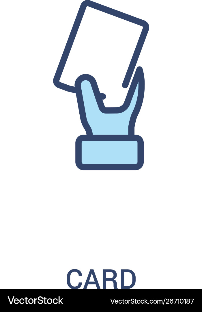 Card concept 2 colored icon simple line element Card concept 2 colored icon simple line element vector image