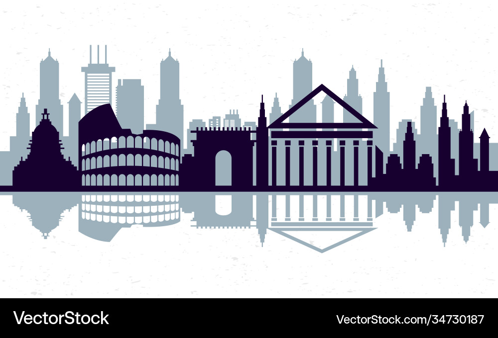 Cityscape rome skyline scene icon Cityscape rome skyline scene icon vector image