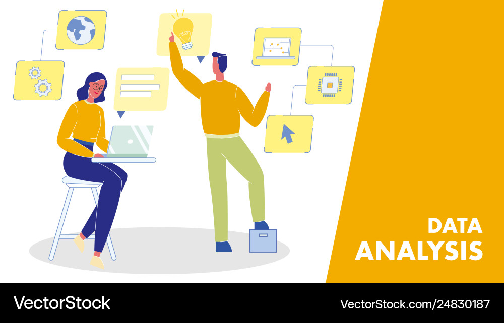 Data analysis web banner layout with text Data analysis web banner layout with text vector image