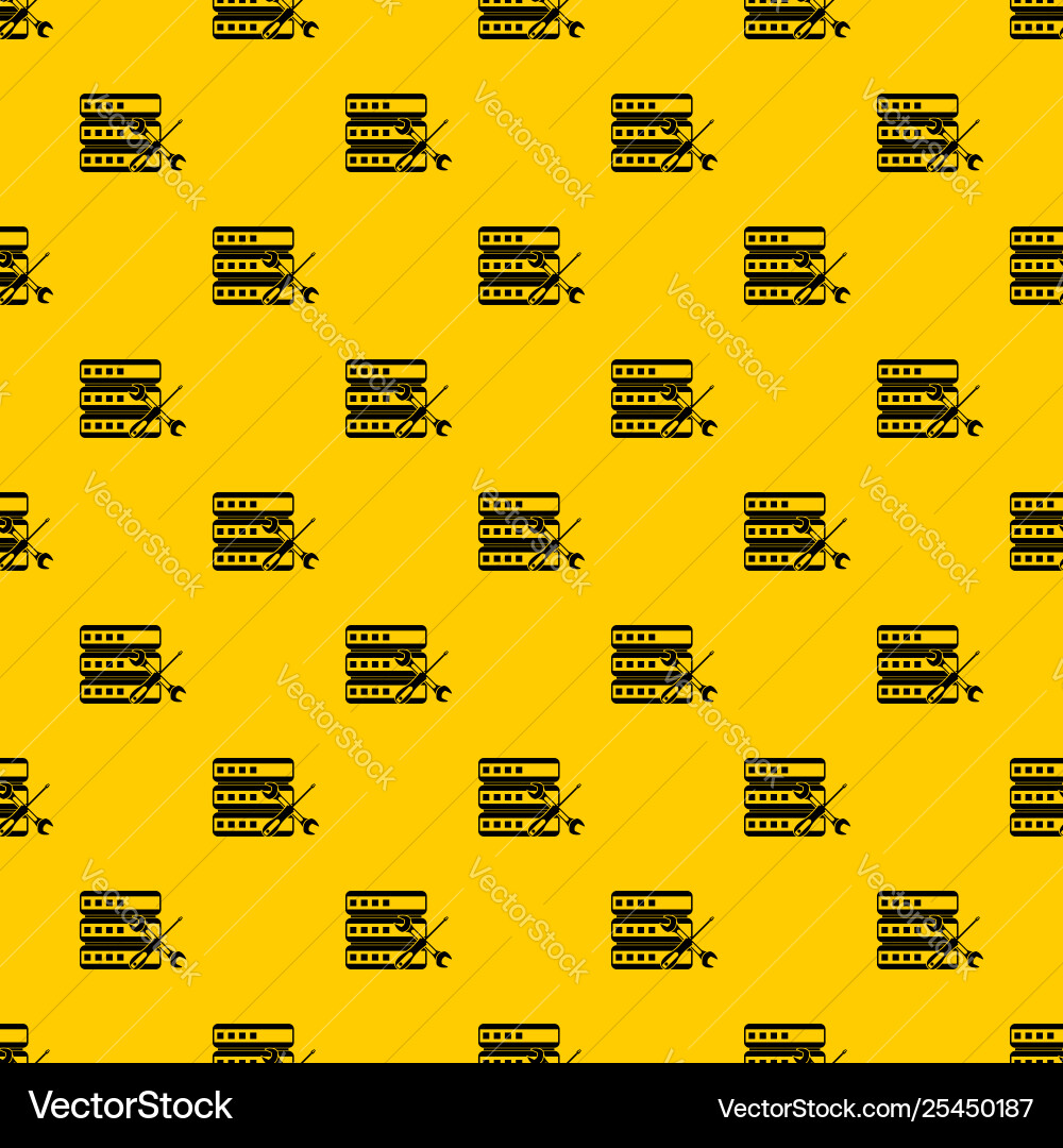 Database with screwdriver and spanner pattern Database with screwdriver and spanner pattern vector image