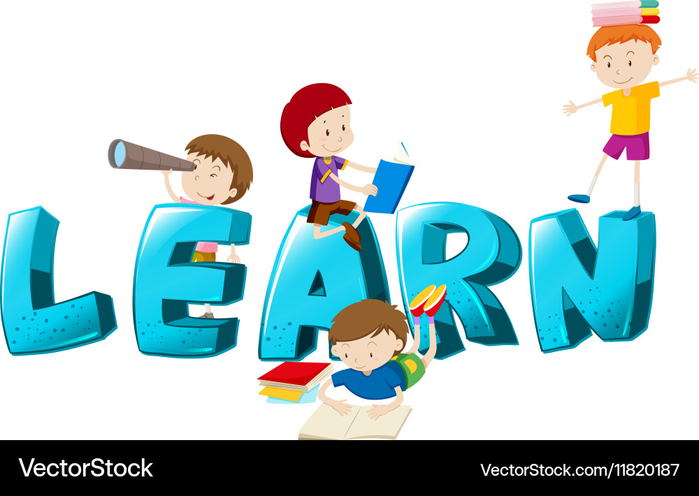 Educational Word 'Learn' Font vector image