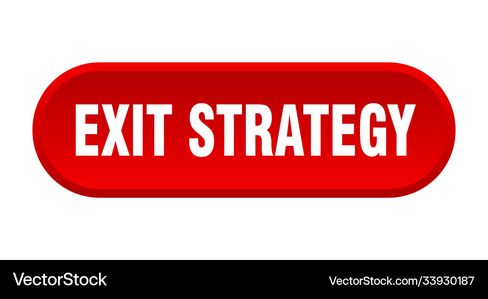 Exit strategy button rounded sign on white Vector Image