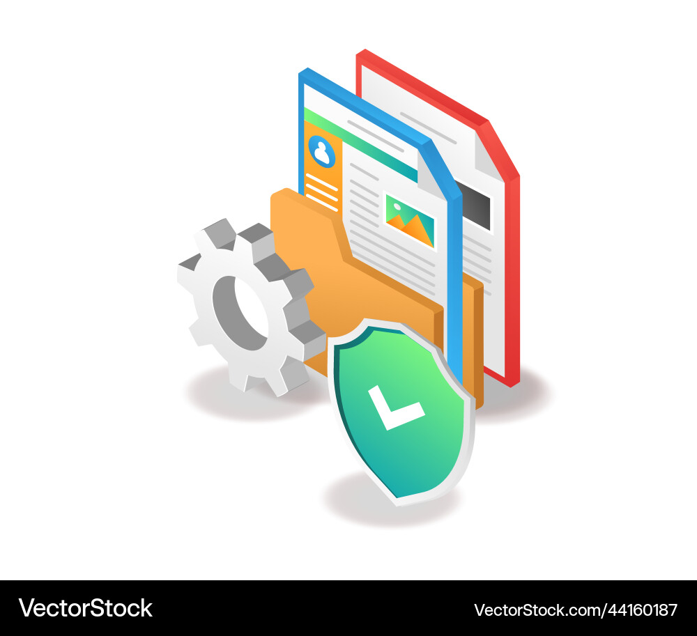 Folder data security Folder data security vector image