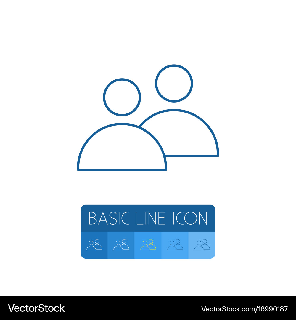 Isolated team outline group element can vector image