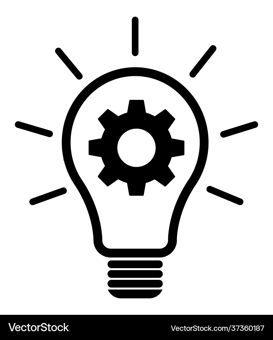 Lightbulb gears icon settings for mobile Lightbulb gears icon settings for mobile vector image