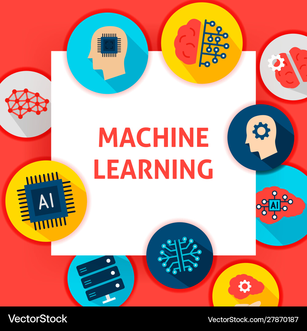 Machine learning template vector image