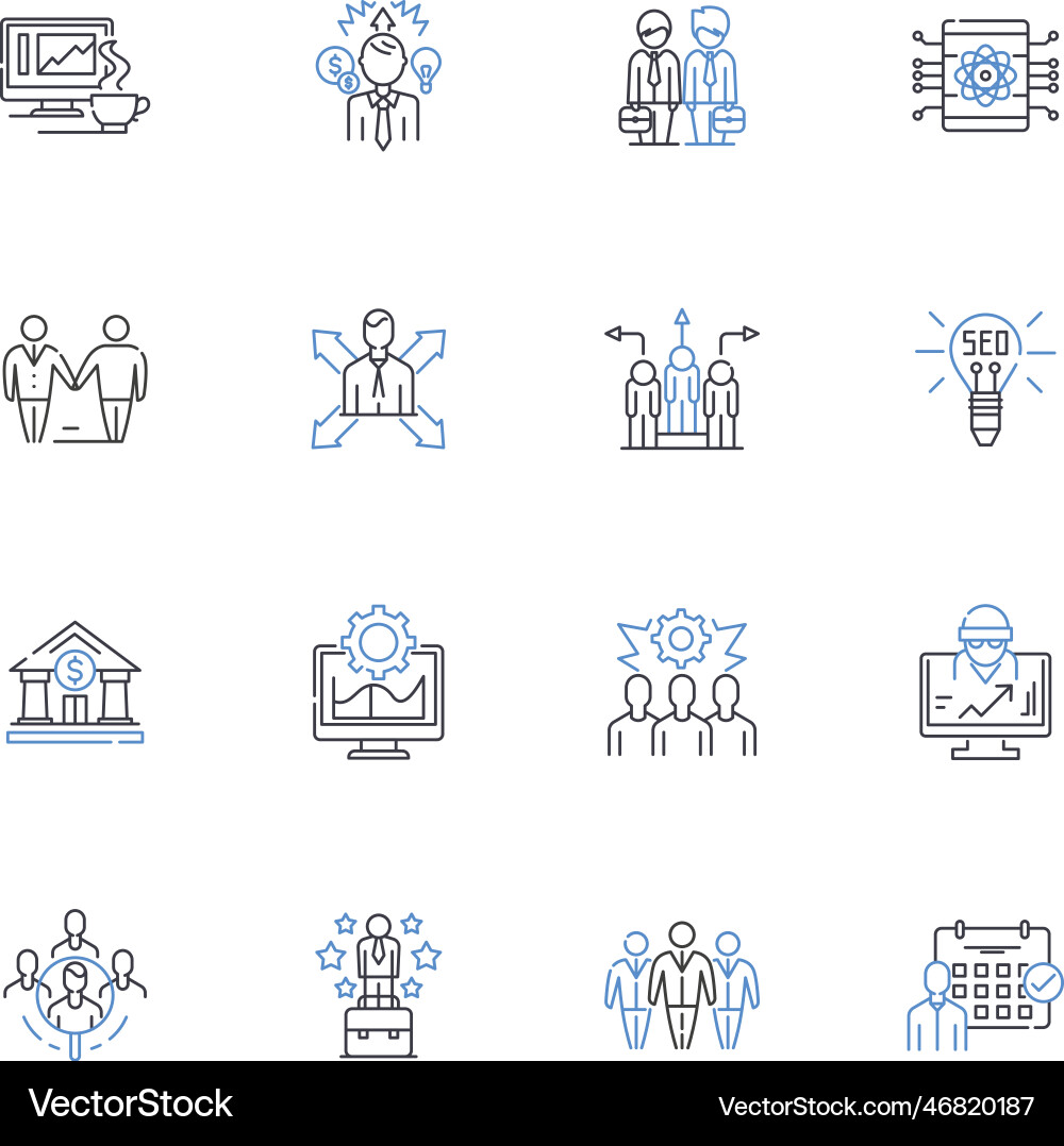 Market profiling line icons collection Market profiling line icons collection vector image