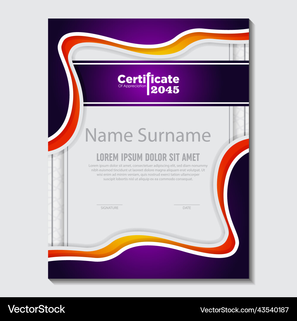 Modern design certificate layout concept simple Vector Image