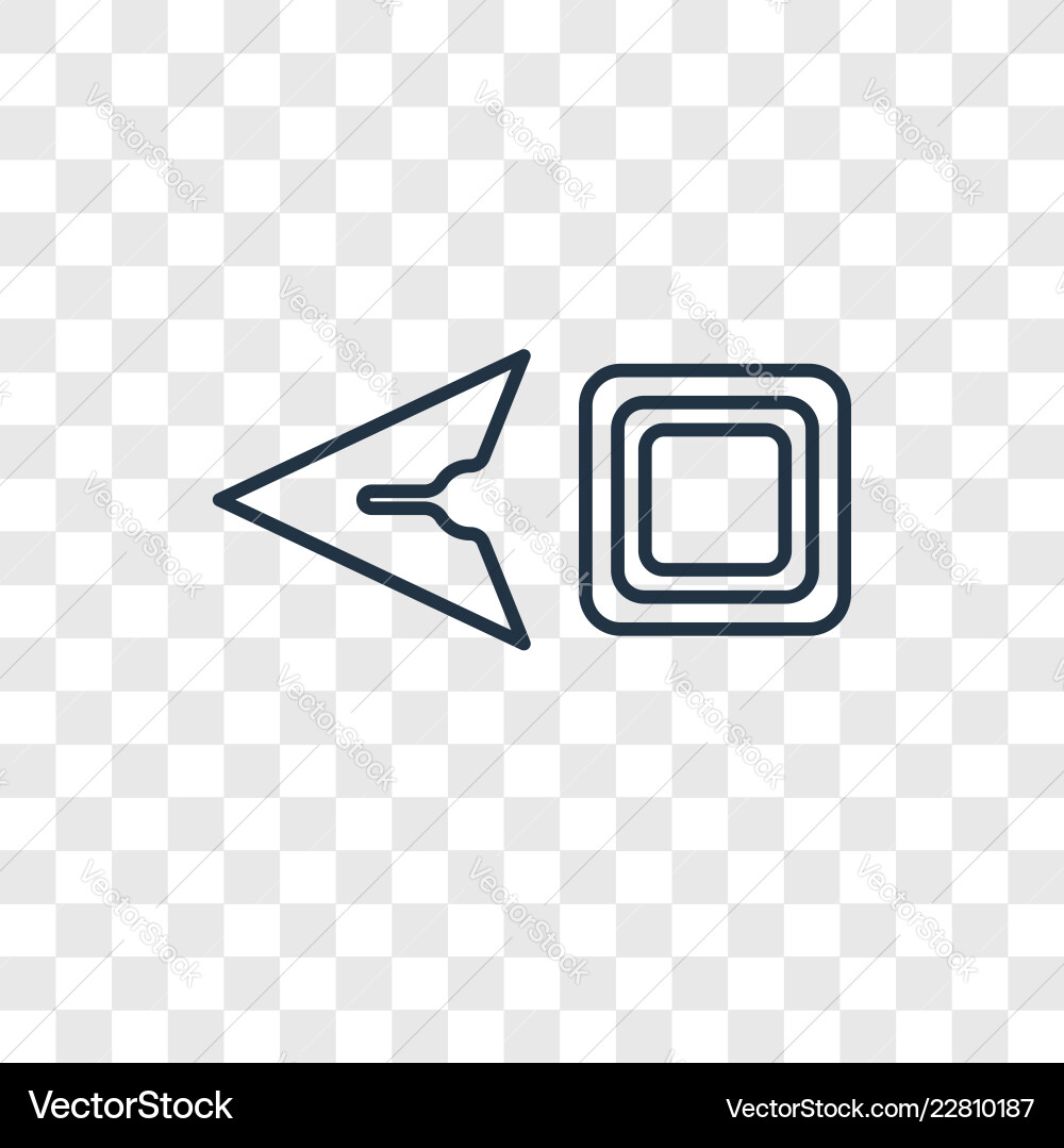 Move concept linear icon isolated on transparent Move concept linear icon isolated on transparent vector image