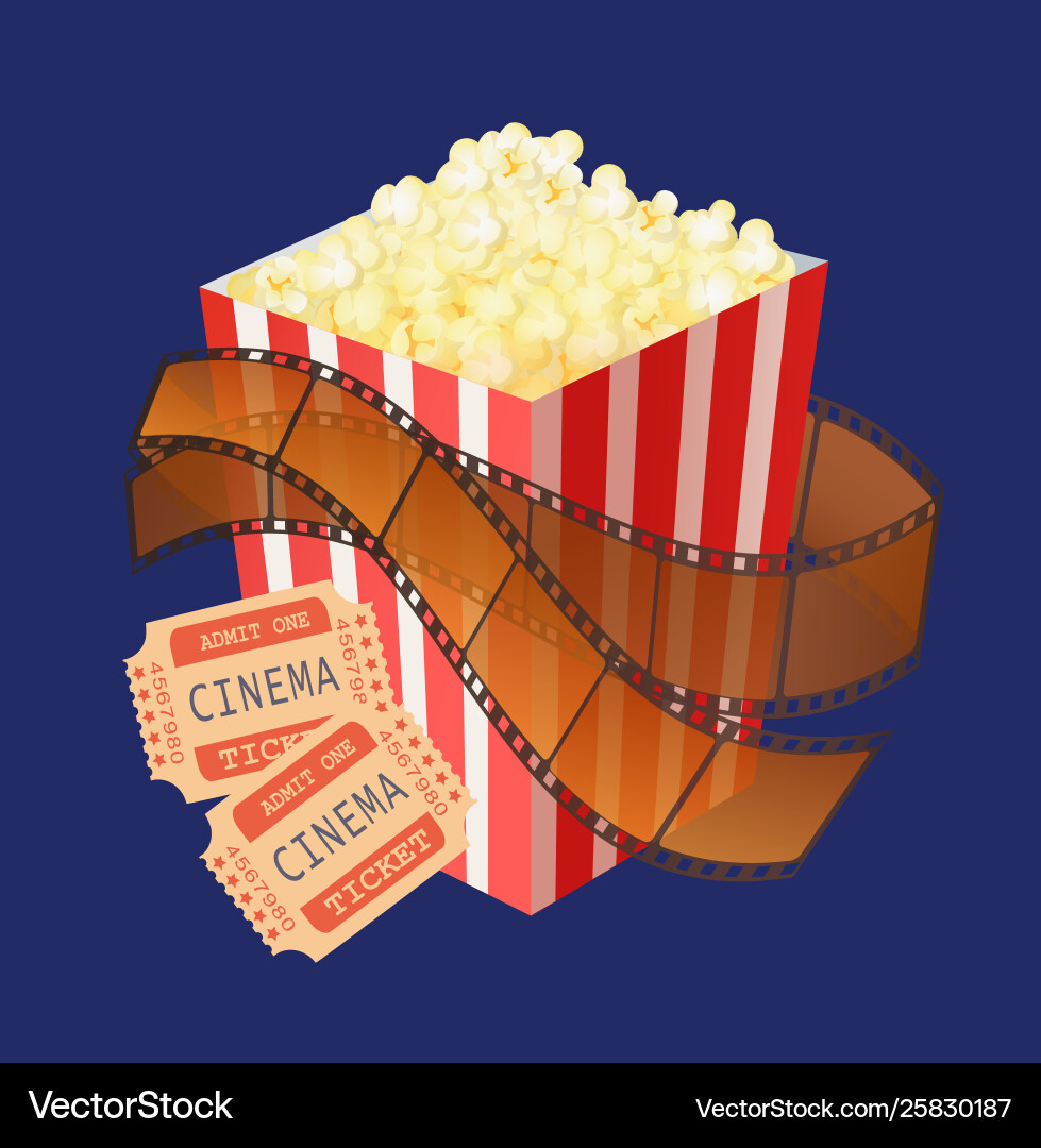 Paket Popcorn Snack und Kino-Tickets Paket Popcorn Snack und Kino-Tickets vektorbild