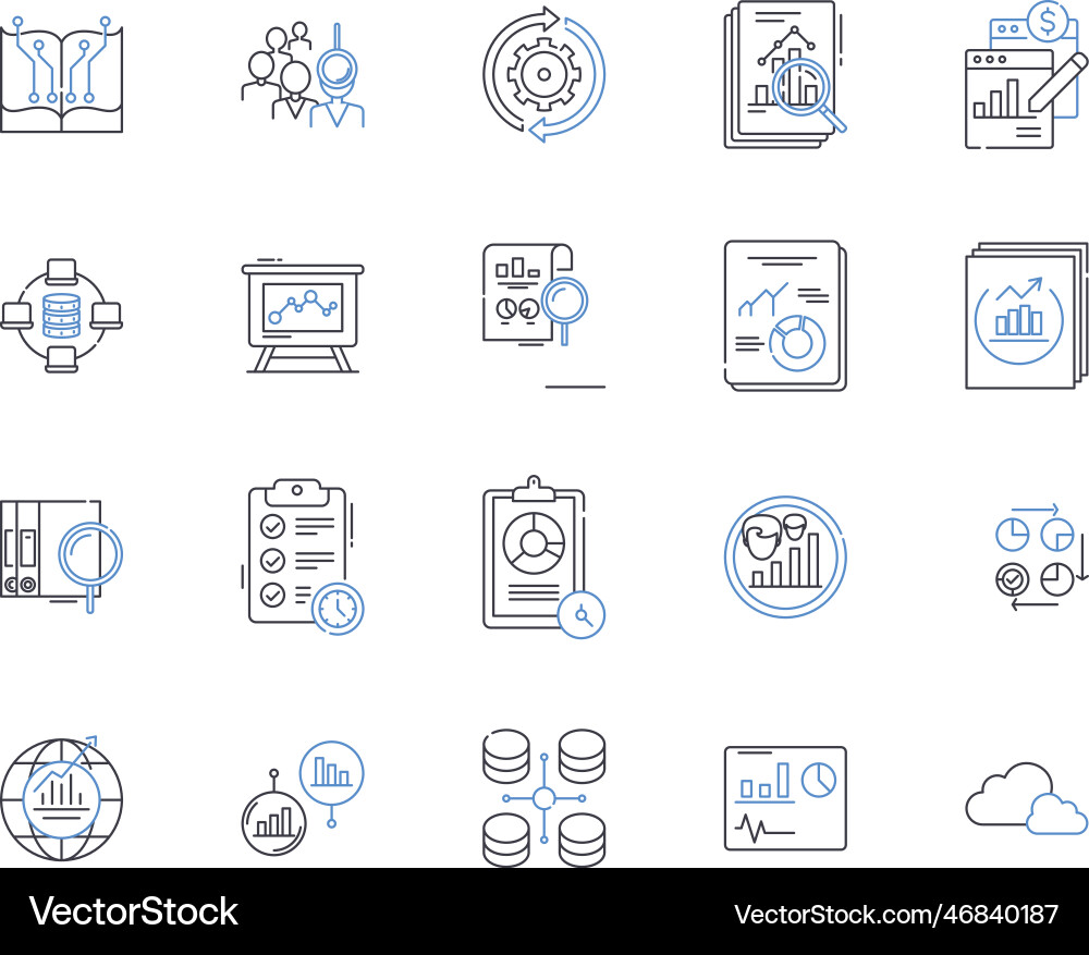 Performance and efficiency line icons collection Performance and efficiency line icons collection Vector Image