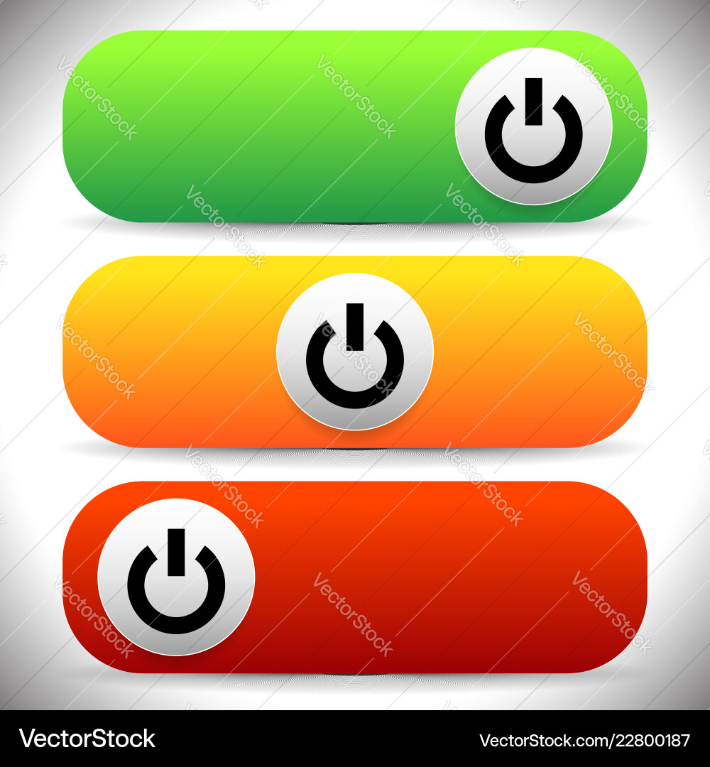 Power buttons icons with symbol vector image