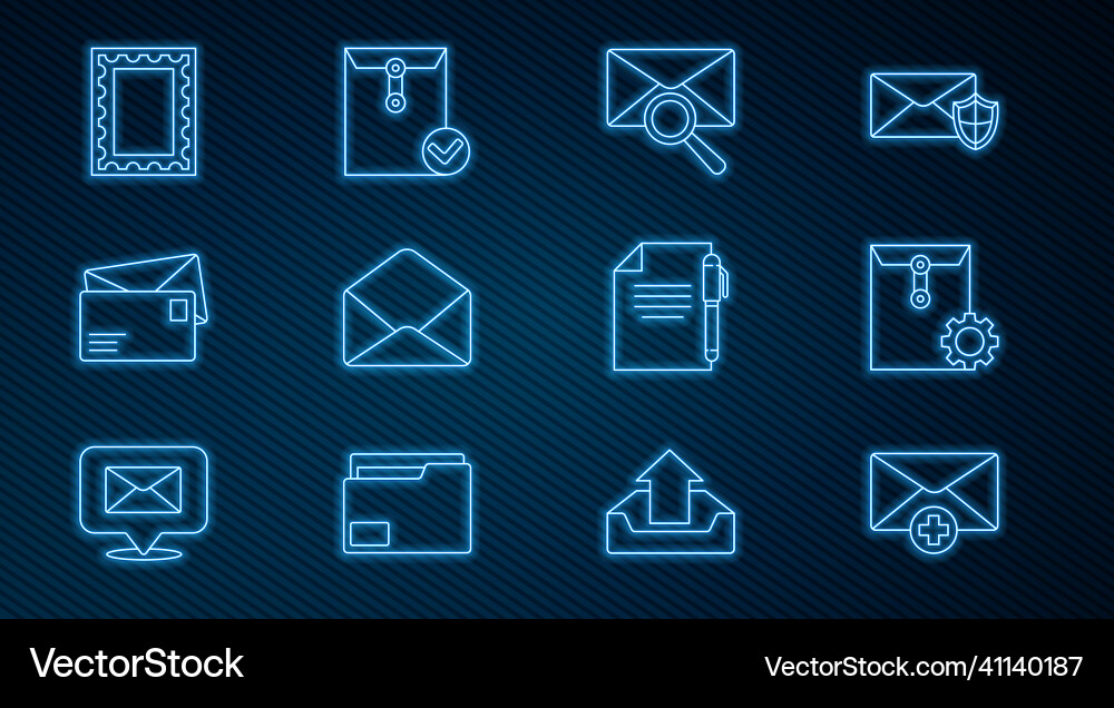 Set line received message concept envelope Set line received message concept envelope Vector Image