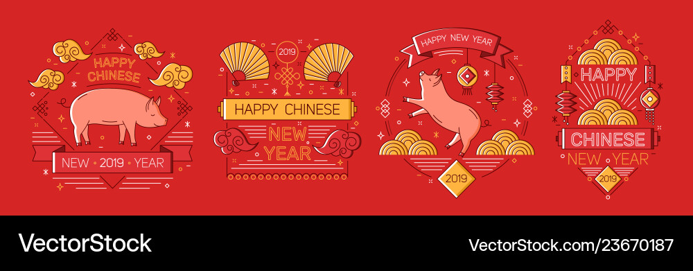 Set von Feiertags-Banner-Templates mit fröhlicher chinesischer Set von Feiertags-Banner-Templates mit fröhlicher chinesischer vektorbild