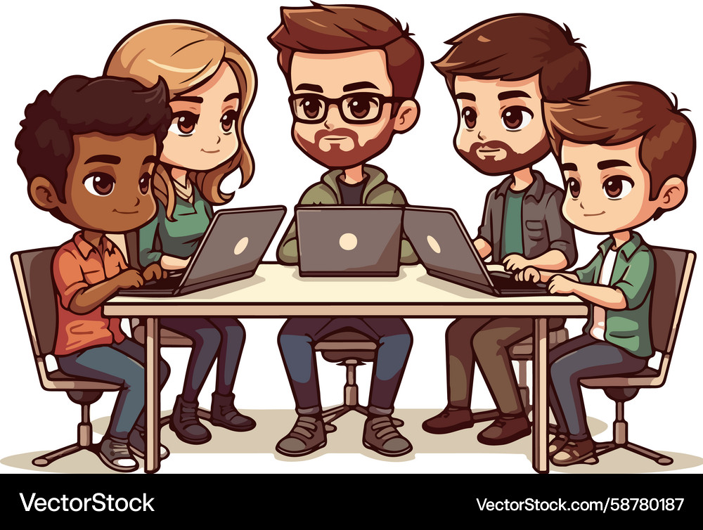 Software Developers & Cyber Security Vector Image