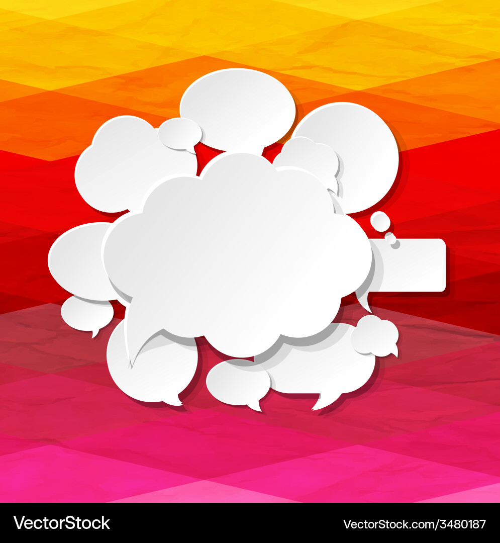 Speech bubbles with color background vector image