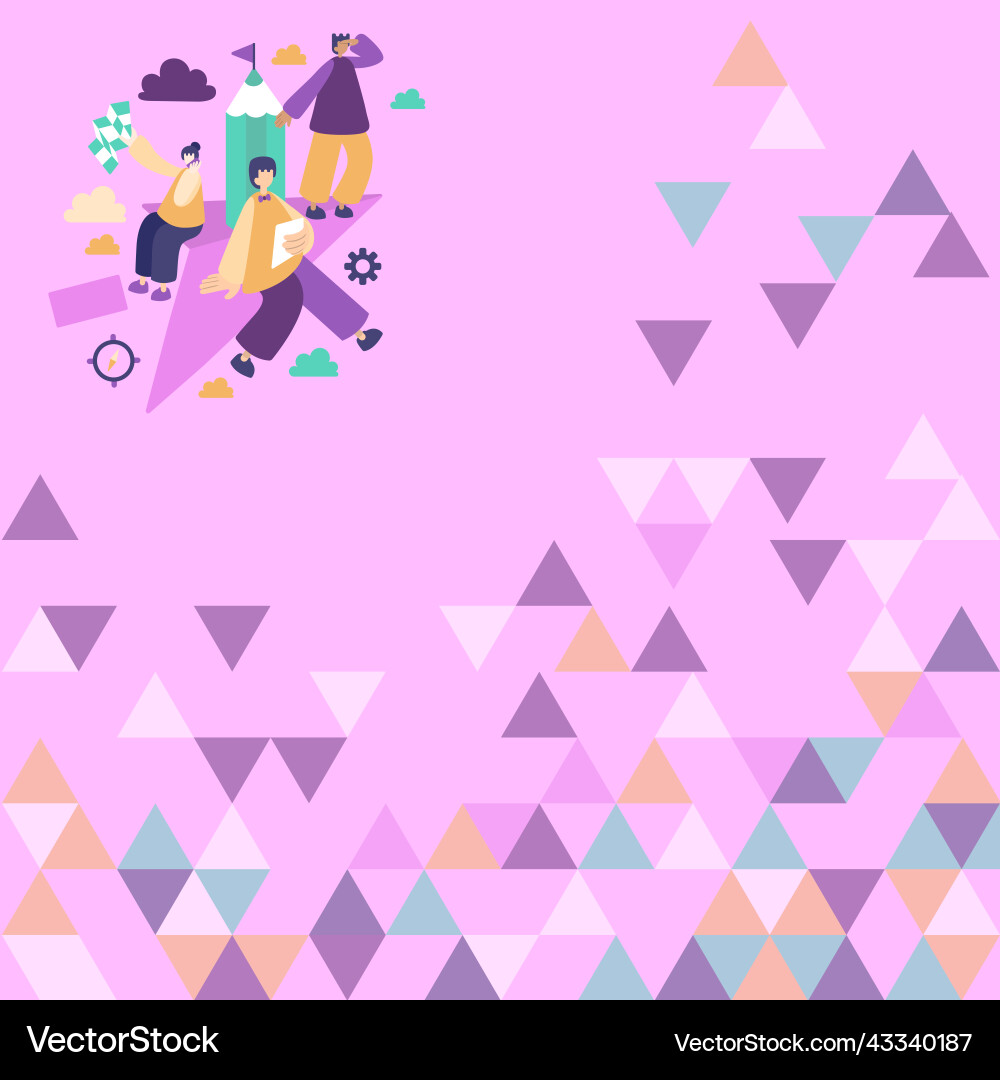 Three employees working separate assignments Three employees working separate assignments vector image