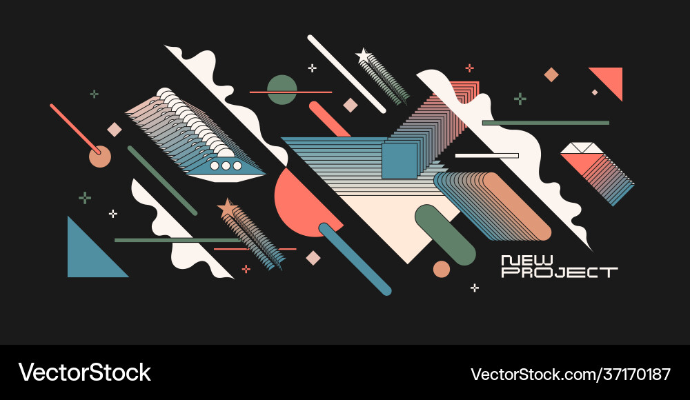 Trendy background geometric composition simple Trendy background geometric composition simple vector image