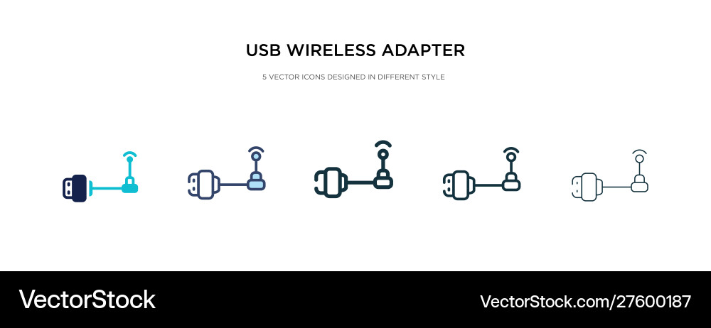Usb wireless adapter icon in different style two Usb wireless adapter icon in different style two vector image