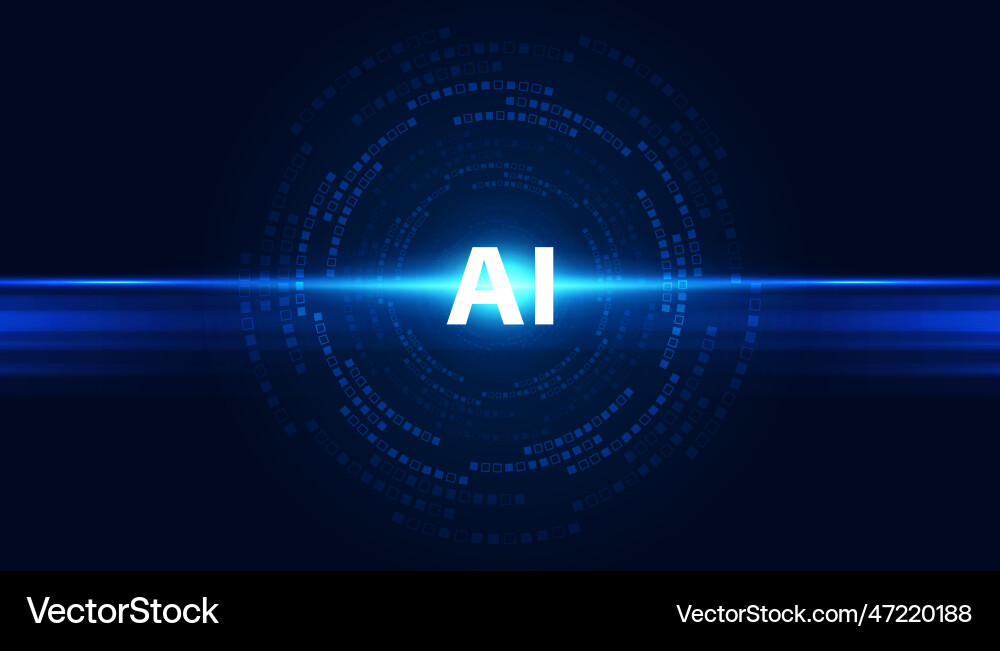 Abstract artificial intelligence on circle Abstract artificial intelligence on circle vector image