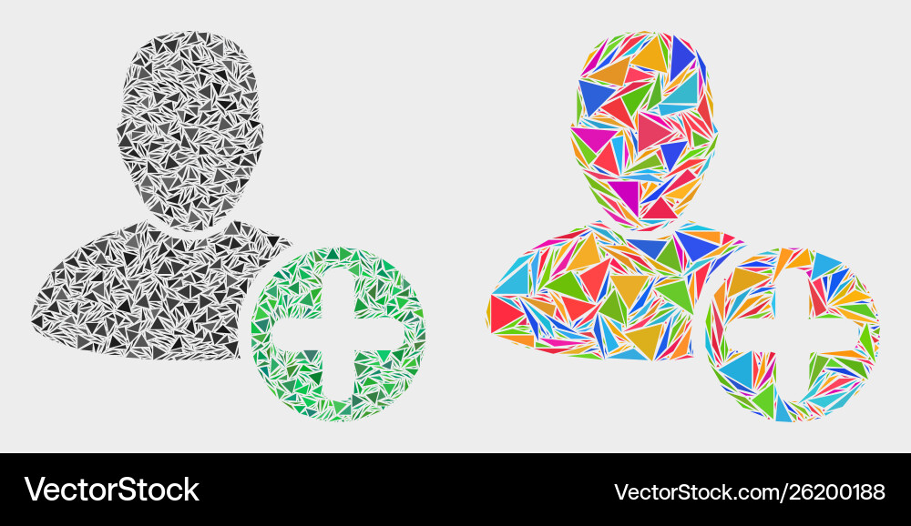 Add user mosaic icon triangle elements Add user mosaic icon triangle elements vector image