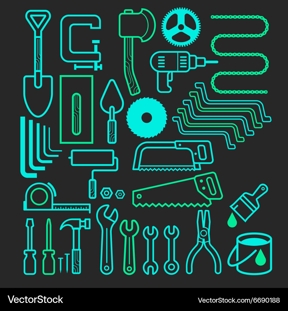 Architecture and construction tool icons set Vector Image