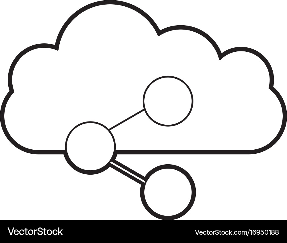 Cloud computing with share symbol isolated icon Vector Image