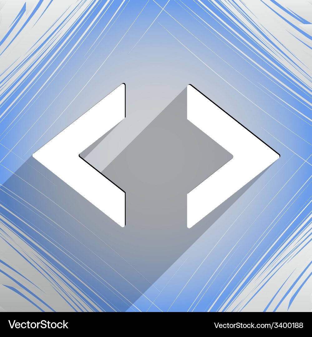 Code icon symbol flat modern web design with long vector image