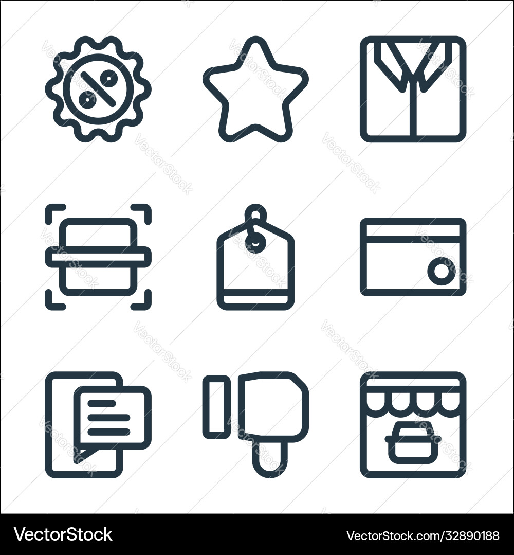 Ecommerce line icons linear set quality Ecommerce line icons linear set quality Vector Image