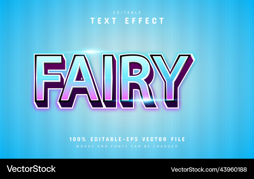 Fairy text effect with blue gradient Fairy text effect with blue gradient vector image