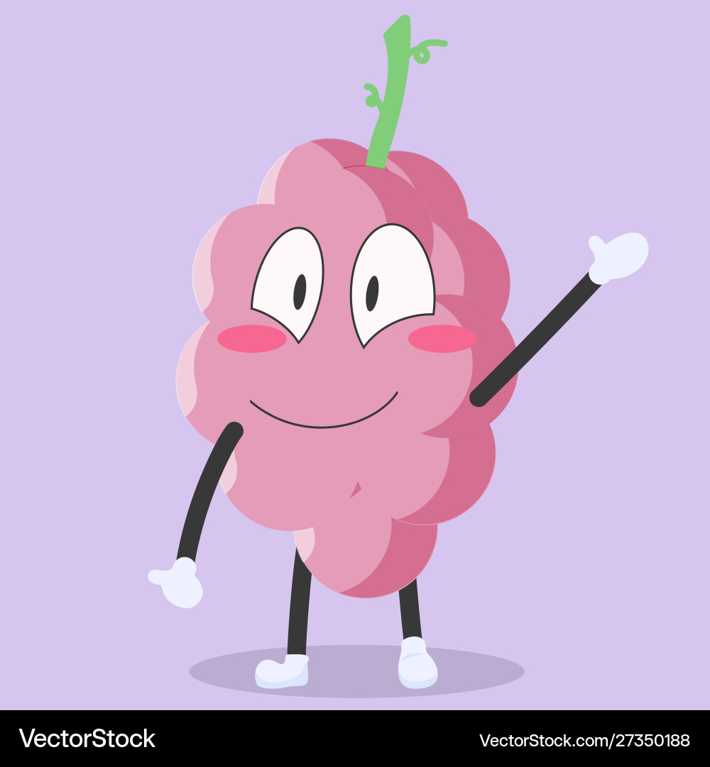 Funny grape characters waving with smiles vector image