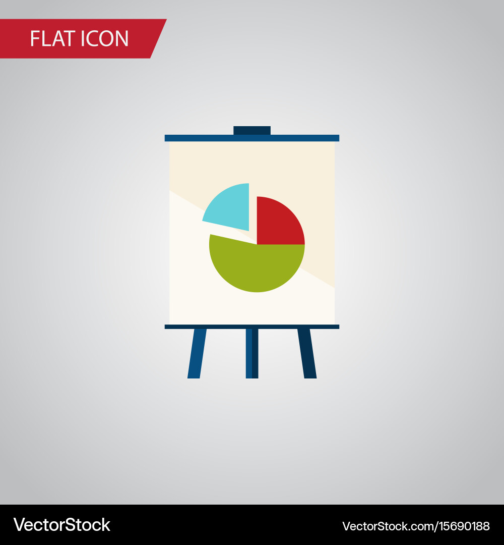 Isolated chart flat icon easel element can Vector Image