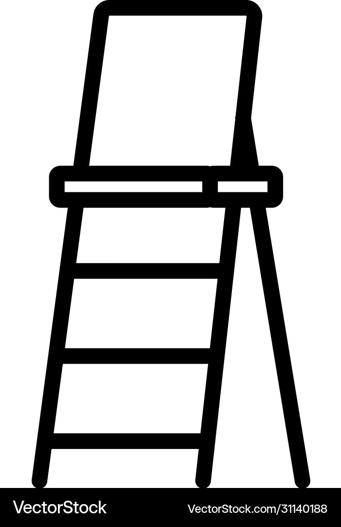 Ladder with upper platform icon outline Vector Image