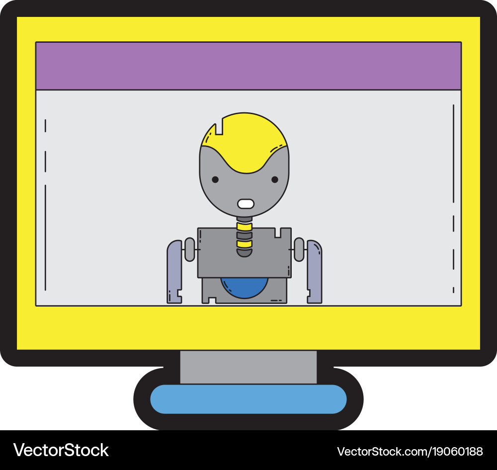 Line color computer technology with screen vector image