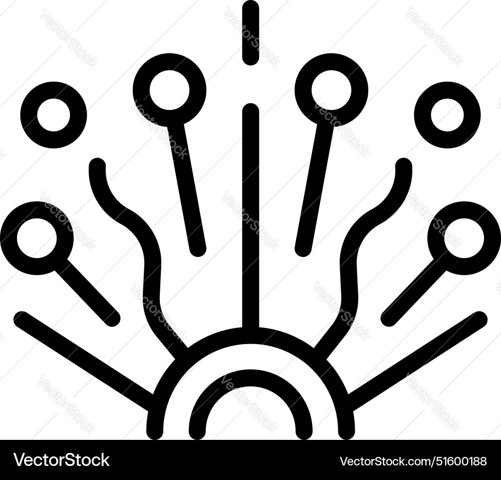 Network hub connecting devices with lines Network hub connecting devices with lines vector image