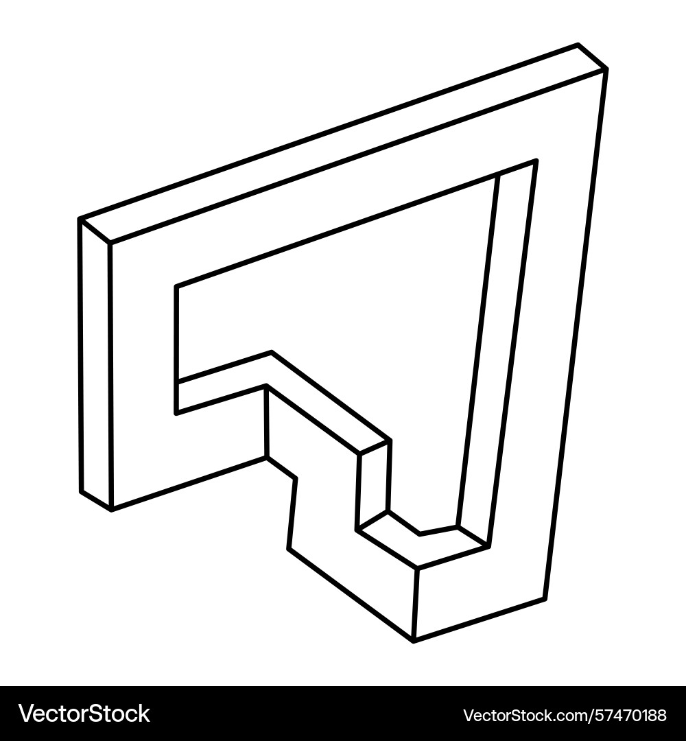 Optical illusion shape impossible object Optical illusion shape impossible object Vector Image