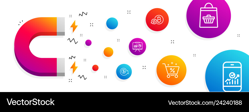 Presentation dollar exchange and refresh bitcoin vector image